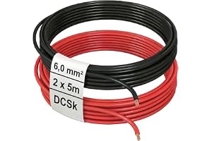 DCSk Fordonskabel 6 mm² 5 m, FLRY B, asymmetrisk 6 mm², bilkabel, sats röd/svart, 6 mm2