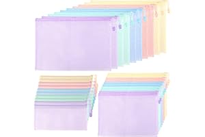 Mutsitaz 30 Stück Dokumententaschen mit Reißverschluss, Dokumententasche, Reißverschlussbeutel, Kunststoffmappe für Schule