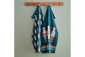 Catherine Lansfield Dining Christmas Nutcracker Cotton Pack of 2 50x70 cm Tea Towels Green