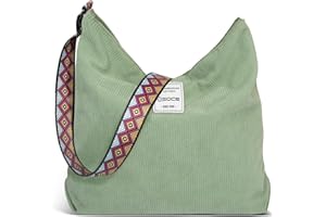 OSOCE Corduroy Totes Bag for Women with Adjustable Strap Large Crossbody Hobo Bag Casual Handbag Fashion Shoulder Bag Green
