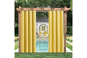 HUAXIQUE Tende a pannello Tende a pannello Tenda da esterno Tende per Gazebo Esterno tende oscuranti con occhielli protezione privacy B132XH213cm Giallo