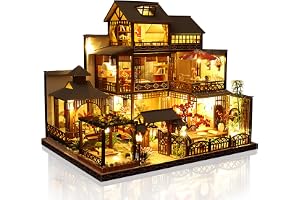 Cuteefun Japanskt Miniatyr-dockhus-kit, med LED-ljus - Fritidsgård