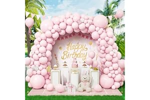 Eitolo Pastel Pink Balloons 143 pcs Macaron Pink Balloon Arch Garland Kit 5/10/12/18 Inch Different Size Light Baby Pink Latex Balloons for Girls Birthday Baby Shower Wedding Bridal Party Decorations