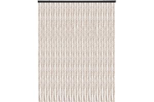 Arsvita Flauschvorhang Türvorhang (120x220 cm) in Meliert Beige-Weiß als Insektenschutz für Balkon, Terrasse oder Wohnmobil, Wohnwagen, Pavillon
