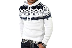 Reslad Norweger Pullover Herren Winterpullover Kapuzenpullover | Strickpullover für Männer RS-3013