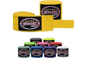 Farabi Sports Adult Fasce Boxe 4.5 Metri di Lunghezza bendaggi Boxe - Fasce da Boxe con Coppia per MMA, Muay Thai, Allenamento, Kickboxing e Sport da Combattimento
