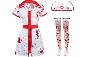 I LOVE FANCY DRESS Ladies Zombie Nurse Halloween Costume - XX-Large - Nurse Dress with Hat, Bloodstained Stockings - Adults Bloody Halloween Fancy Dress Costume