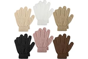 SATINIOR 6 Pares Guantes de Invierno para Niños Guantes de Punto Cálidos Elásticos Gruesos(Multicolor,1-4 años)
