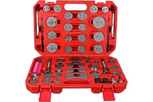 SIXTOL BRAKE Set di 50 ripristini pistoni del freno, 50 pezzi, valigetta di plastica, strumento di ripristino per il pistone del freno, pinza del freno, kit di attrezzi per auto, riparazione del freno,