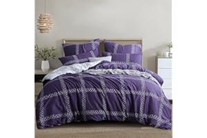 RUIKASI Double Duvet Cover Set - Bedding Double Bed Set Printed Patterned with Pair of Pillowcases, Soft Microfiber Quilt Cover with Zipper Closure