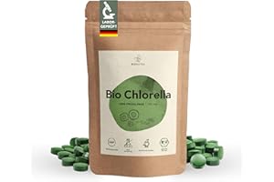 BIONUTRA® Chlorella Bio Comprimés 1000 x 250 mg, contrôlés pour les résidus, produits selon le règlement bio UE, vegan, sans lactose & sans gluten, sans additifs, comprimés chlorella bio