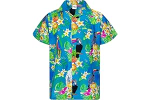 King Kameha | Funky Chemise Hawaïenne | Hommes | XS - 6XL | Manche-Courte | Poche-Avant | Hawaiian-Imprimer | Noël Père| Couleurs variées