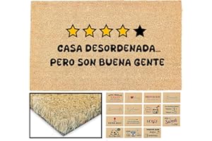 LUCA HOME - Felpudo Entrada casa Original y Divertido de Coco Natural - Felpudo casa desordenada 33x60 - Ideal para Puertas de Exteriores Cubiertas, pasillos y entradas de hogares