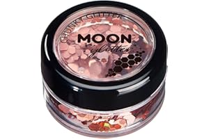 Holographischer grober Glitzer von Moon Glitter - 100% kosmetische Glitzer für Gesicht, Körper, Nägel, Haare und Lippen - 3g - Roségold
