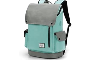 Wind Took Mochila Mujer Mochilas Escolares Mujer de 15.4 Pulgadas para Niñas Impermeable Mochila Universidad Elegante Multiusos para Viajes/Colegio/Trabajo Cían y Gris