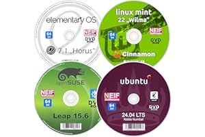 Best of Linux Edition Winter 2025 (64 Bit) auf DVD - mit Ubuntu 24.04, Mint 22 Cinnamon, Elementary OS 7.1 und openSUSE Leap 15.6 - Betriebssystem Alternative