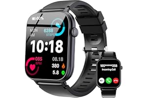 OUKITEL Montre Connectée Homme Femme,1.83"HD Smartwatch avec Appel Bluetooth,Montre Sport avec 100+Sportifs,Smart Watch avec Podometre Cardio et Sommeil,Etanche IP68,Montre Connectée pour iOS Android