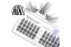 DIY Eyelash Extension,Cluster Individual False Eyelashes Extension Natural Look Reusable Glue Bonded Black Super Thin Band 48 Lash Clusters Mix by BEYELIAN