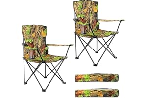 Crystals Set of 2 Folding Camping Chair Heavy Duty Structure, Waterproof & Foldable with Cup Holder & Side Pockets, Ideal for Garden, Fishing, Picnic, Camping & Travel Comfort