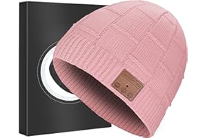 FULLLIGHT TECH Bluetooth Beanie Hat,Upgraded Hat Headphones Headset Winter Music Hat Knit Running Cap with Speakers & Mic Unique Christmas Tech Gifts for Women Her Him Men