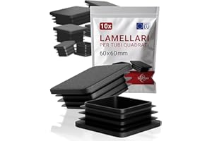 LouMaxx Tappi lamellari 60 x 60 mm, copertura per tubo quadrato, 60 x 60 mm, tappi quadrati per tubi in plastica robusta, tappi per pali come tappo di copertura