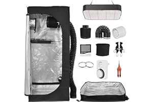 GÉNÉRIQUE Ensemble De Culture De Set Complet, avec Lampe De Culture À Spectre Complet LED, 60x60x140 Cm, avec Ventilateur, Filtre en Carbone Activé par Air D'échappe