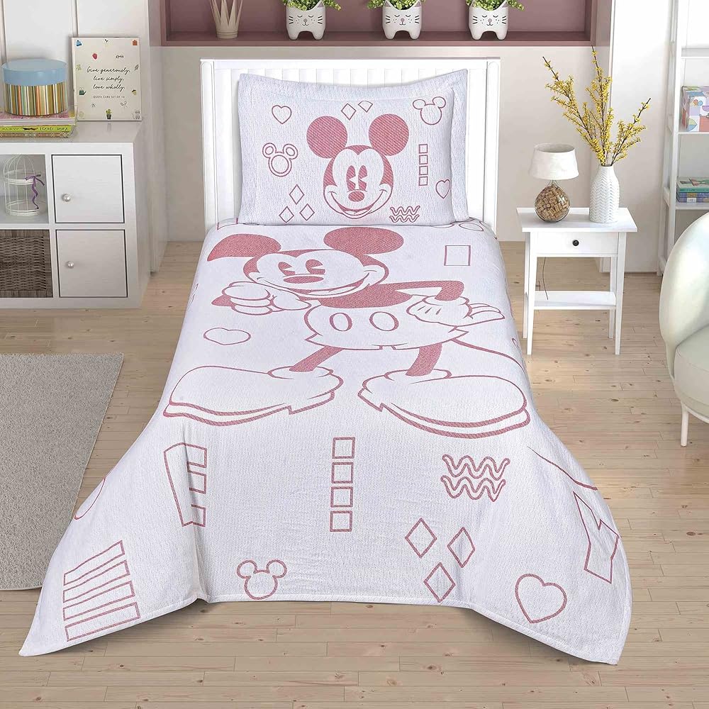Taç 1000037693 Disney Mickey Mouse Lisanslı Jakar Yatak Örtüsü Çok Renkli