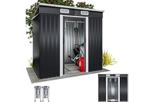 GARDEBRUK® Abri de Jardin métal L 2m² Fondation 200x125x185cm Porte coulissante Anthracite cabane de Jardin cabanon Rangement Outils 3,4m³