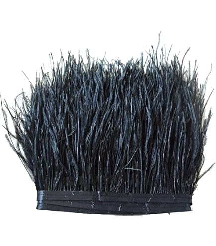 Frangia Di Piume Di Gallo Tinteggiate Verde Scuro - Sowder - Larghezza 30-35 Cm, Lunghezza 0,9 Metri - Per Decorazioni E Costumi Fai Da Te - 2