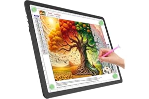 TOHETO Lavagna luminosa A4 per pittura a diamante, super luminosa, magnetica con pulsanti laterali, Lightbox per tracciare e disegnare, tavolo luminoso con filo per schizzi, animazione, diserbo in