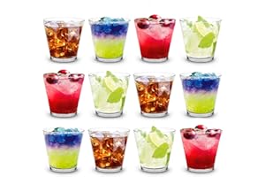 RBDRINKS RB Vasos Whisky Cristal Premium, Vasos Whisky Cristal, Vasos de Cóctel Plástico Irrompible e Reutilizable, Elegantes Copas de Cóctel 35cl, Set de 12