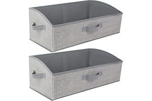 AiQInu Boîtes de Rangement en Tissu 28L,Panier Rangement 50x28.5x20cm,Grande Cube de Rangement Pliable en Tissu Ouvertes avec Poignées pour Vêtements, Jouets, Livres, Armoire,Lot de 2
