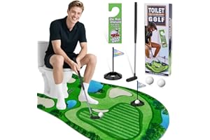 Homgaty Toilet Golf Game - Mini Golf Putting Mat Set with "Do Not Disturb" Sign,Retractable Putter, Balls & Hole,Funny Golf Gifts for Men, Joke Birthday Presents for Boyfriend