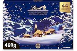 Lindt - Boîte PAYSAGE DE NOËL Assorti - Assortiment de Chocolats au Lait, Noirs et Blancs - Idéal pour Noël, 469g