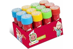 Multipack di 12 bolle CoComelon | Tappi a labirinto, bacchette per bolle e soluzione per bolle | Giocattoli CoComelon.
