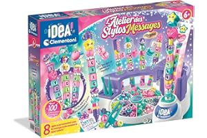 Clementoni | L’Atelier des Stylos – Édition Messages | Kit Créatif Enfant 6 Ans+ | Crée 8 Stylos Personnalisés avec Perles Alphabet, Stickers et Personnages | Activité Manuelle Ludique