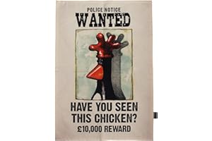 Half Moon Bay Feathers Mcgraw Tea Towel | Kitchen Accessories | Wallace and Gromit Gifts & Merchandise | Cotton Tea Towels