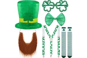 Costume Irlandese Con Gilet Verde Con Stampa Trifoglio Giallo E Papillon Abbinato, Per Tifosi Del Folletto Di San Patrizio, Verde, S - Foto 12