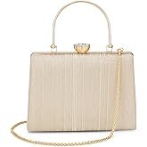 BAG IN ENTERPRISE Elegant Gold Textured Metal Handle Clutch Handbag for Women – Party & Wedding Purse