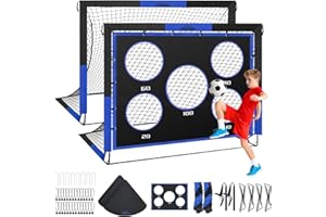 ‎MOKO MoKo Fußballtore für den Garten, 150×120 cm Großes Pop-up-Tornetz mit Zieltafel, Tragbare Fußballtrainingsausrüstung für Kinder zum Üben, Outdoor-Sportspiel
