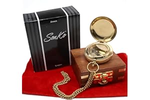‎SONKO SonKo® Kompass antik Optik nautischer Kompass - funktionsfähiger Kompass Outdoor als Maritime Deko oder Schiff Deko mit Kette inkl. Kette. Konfirmation Geschenk Kommunion