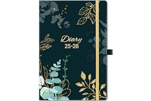 ARTFAN Academc Diary 2025-2026 - A5 Diary 2025-2026 Week to View from August 2025 to July 2026, with Pen Loop, Hard Cover and Back Pocket, 21.3 x 14.7 x 1.6 cm, Leaf…