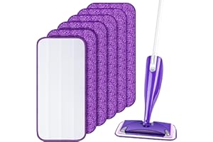 UMAYCOOL 6 PCS Reusable Mop Refill Pads for Flash Powermop, Microfiber Mop Pads Machine Washable for Wet Dry Floor Cleaning Suitable for Hardwood Laminate Floor