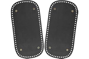 ASYINXSON 2 Stück Taschenboden 30 x 15 cm Taschenboden zum Häkeln Taschenboden PU Leder Tasche Bodenformer Kunstleder Boden Tasche Häkeln Mit Löchern für Stricktaschen Handtaschen DIY Korbflechten Häkelzubehör