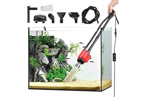 STRIXORN Aspirador Eléctrico de Acuarios, Limpiador de Grava para Acuario y Arena, 6 en 1, 28 W, Cambiador Automático para Acuarios, para Cambio de Agua, Limpieza de Arena, Eliminación de Suciedad, Filtrado