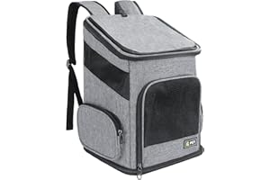 M MUNCASO Sac à Dos de Transport réglable avec Avant Respirant pour Chien et Chat (Gris) (Gris, Medium)