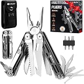 BIBURY BI2038C Multi-tool Folding Pliers Multi-Purpose Titanium Coated | EDC Stainless Steel Folding Pliers with Case for Hun