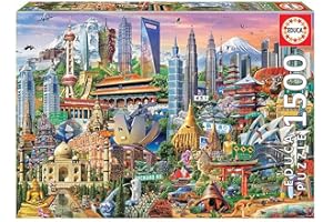 Educa 17979, zabytki Azji, 1500 elementów, puzzle dla dorosłych i dzieci od 12 lat, podróże, zabytki