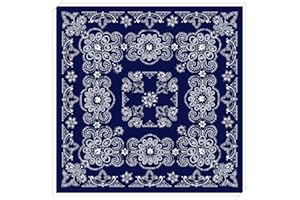 Western Ranch Bandana Halstuch Nikkituch Kopftuch Baumwolle Paisley XL 70 x 70 cm (Marine)