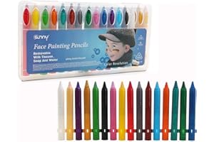 Cisixin 16 Farbige Gesicht Malstifte Body Paint Stifte Sticks für Halloween Karneval Maskenspiel Make Up Schminke Palette Gesichtsfarbe Bodypaint Bodypainting